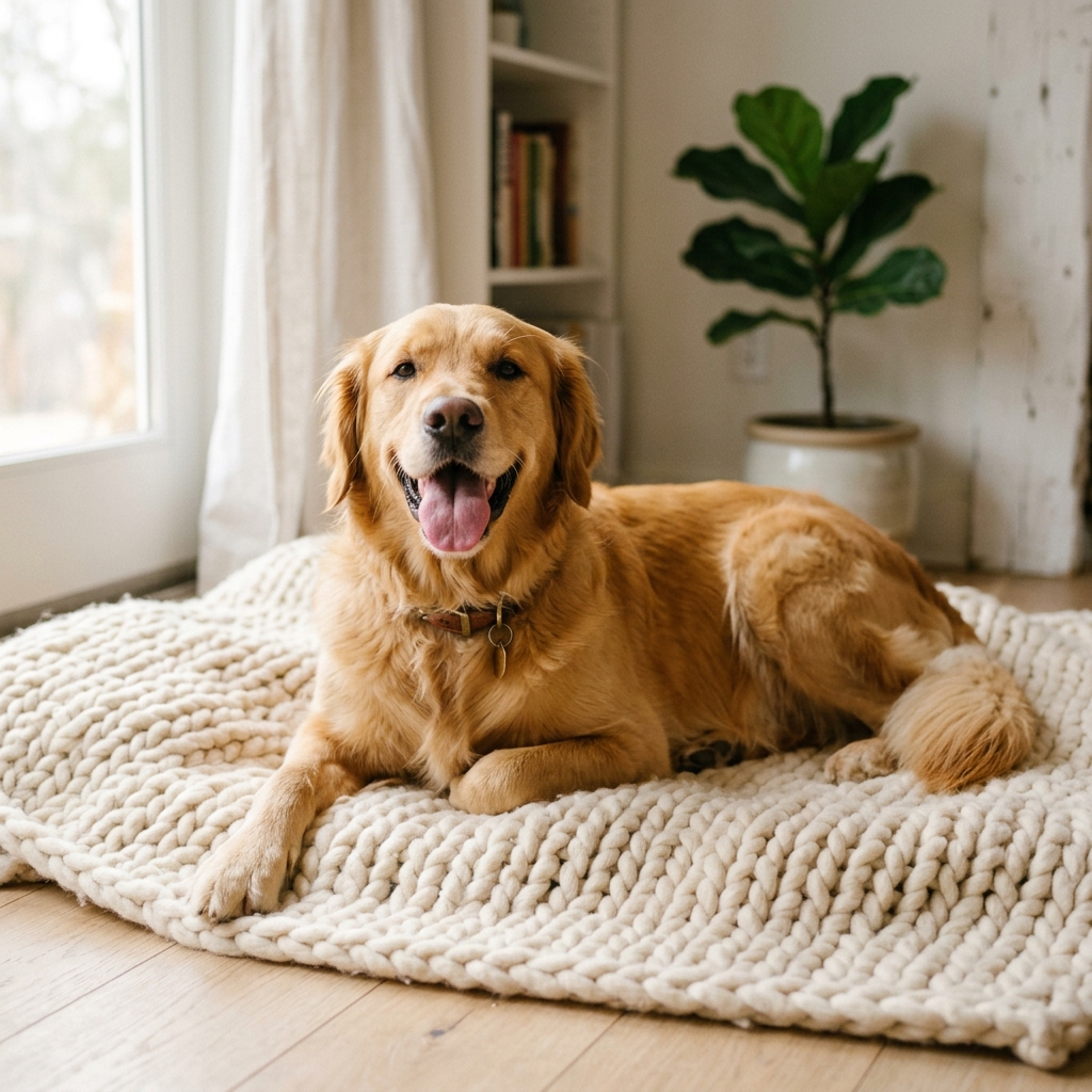 Cachorro filhote atento durante treinamento em casa