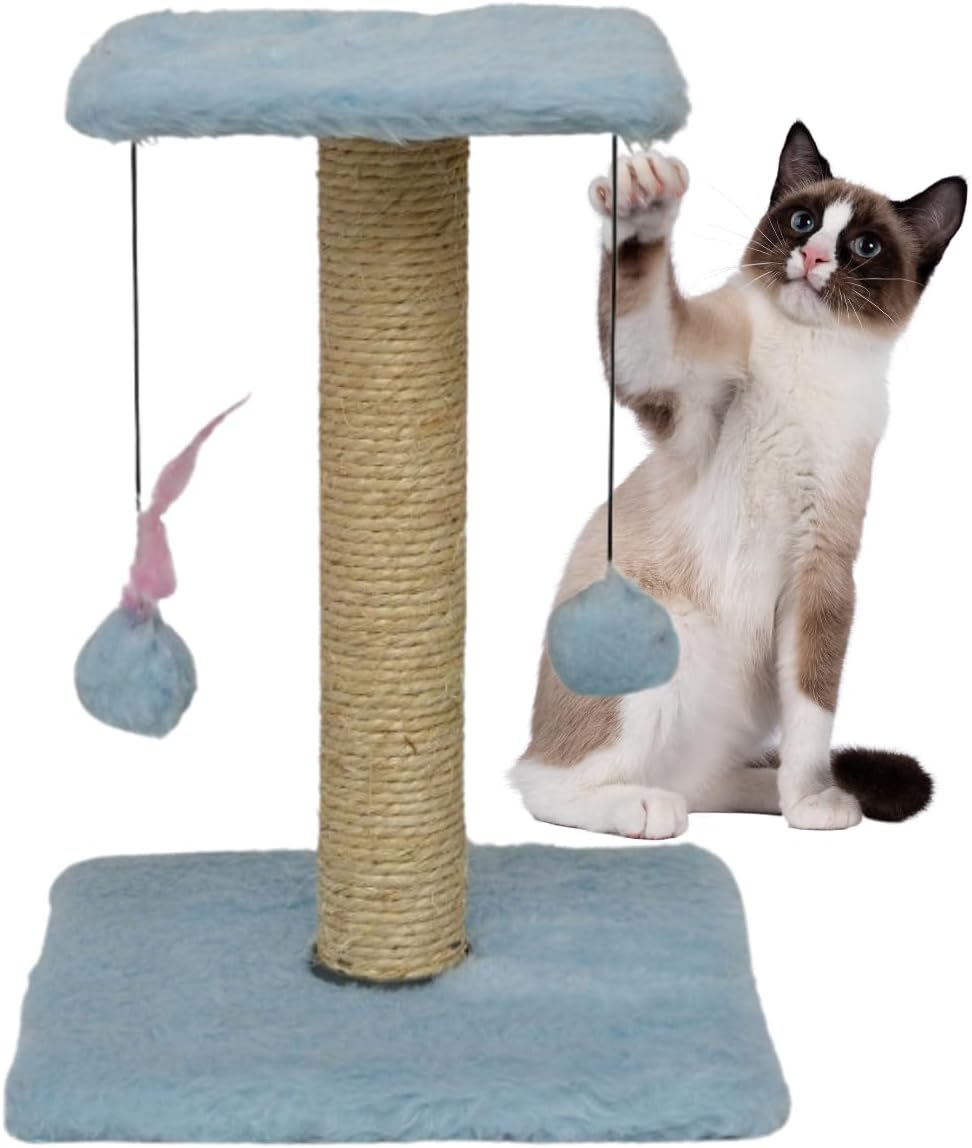 Arranhador Poste Duplo Sisal com Bolinha e Pena