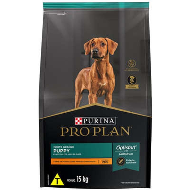 Embalagem da Purina Pro Plan Filhotes Raças Grandes Sabor Frango 15kg
